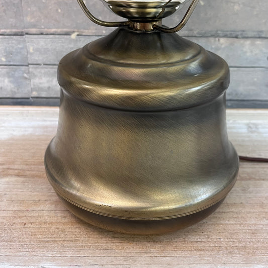 Brass Electric Lamp with Milk Glass Hobnail Shade, 1970s