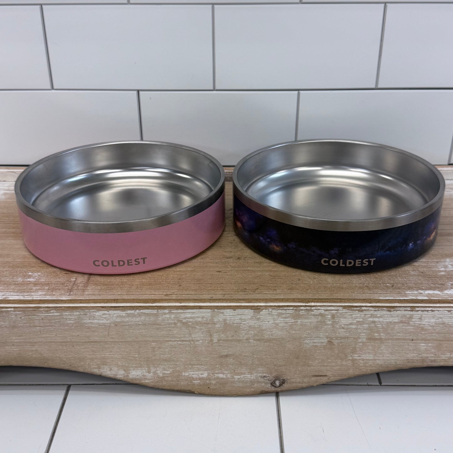 The Coldest Stainless Steel Pet Bowls Set of 2 Galaxy Pink 7”