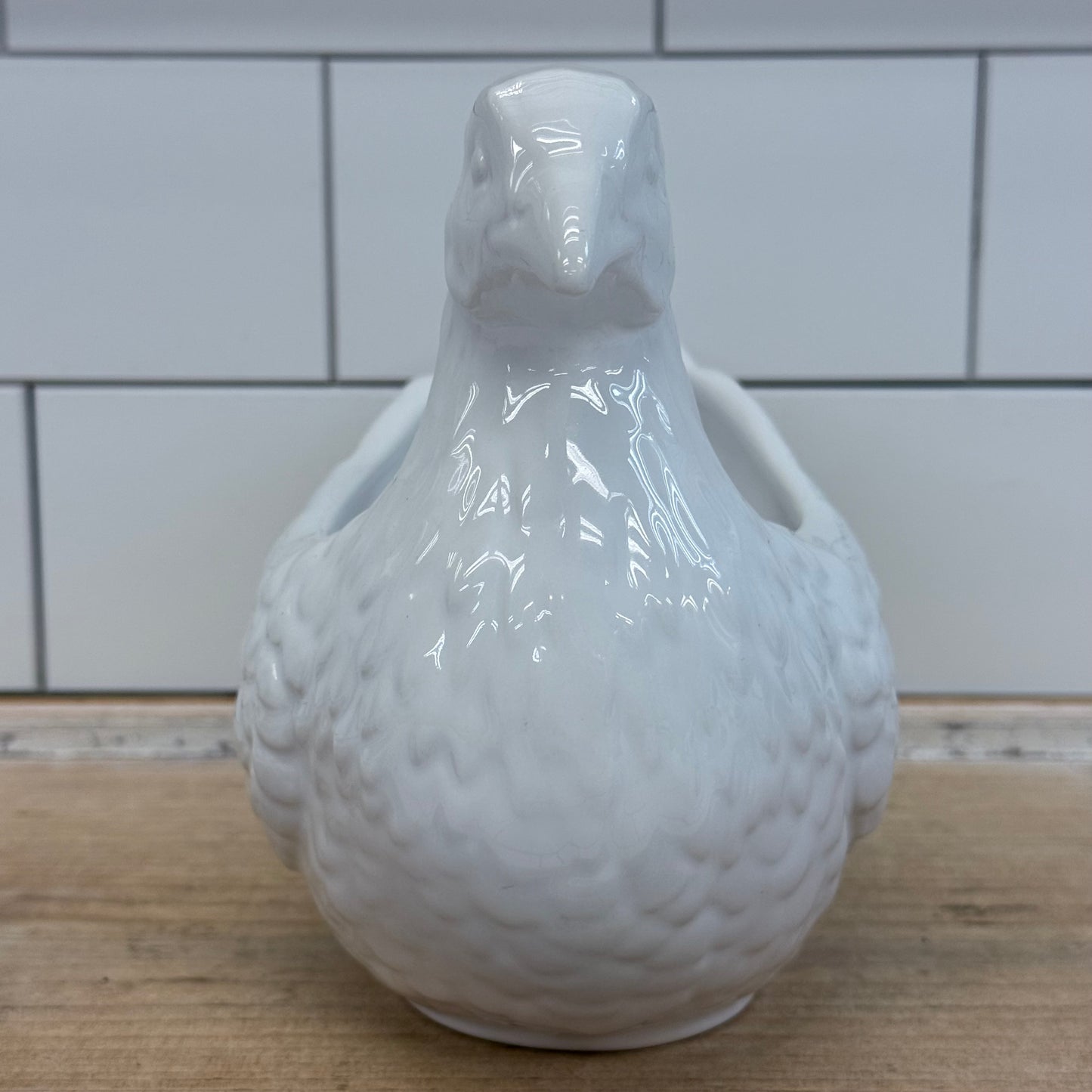 Williams Sonoma Pheasant Ceramic Gravy Boat White Serving Dish