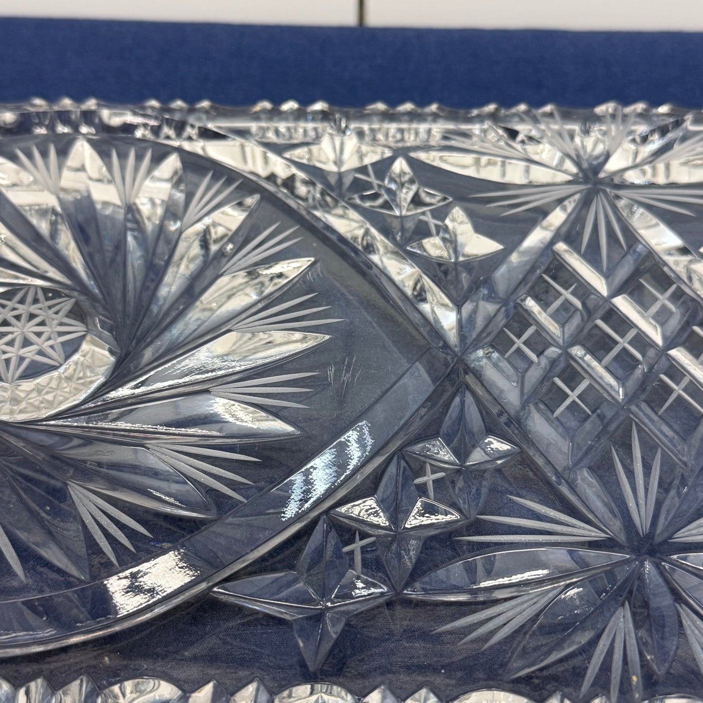 Pinwheel Hobstar Cut Crystal Serving Tray