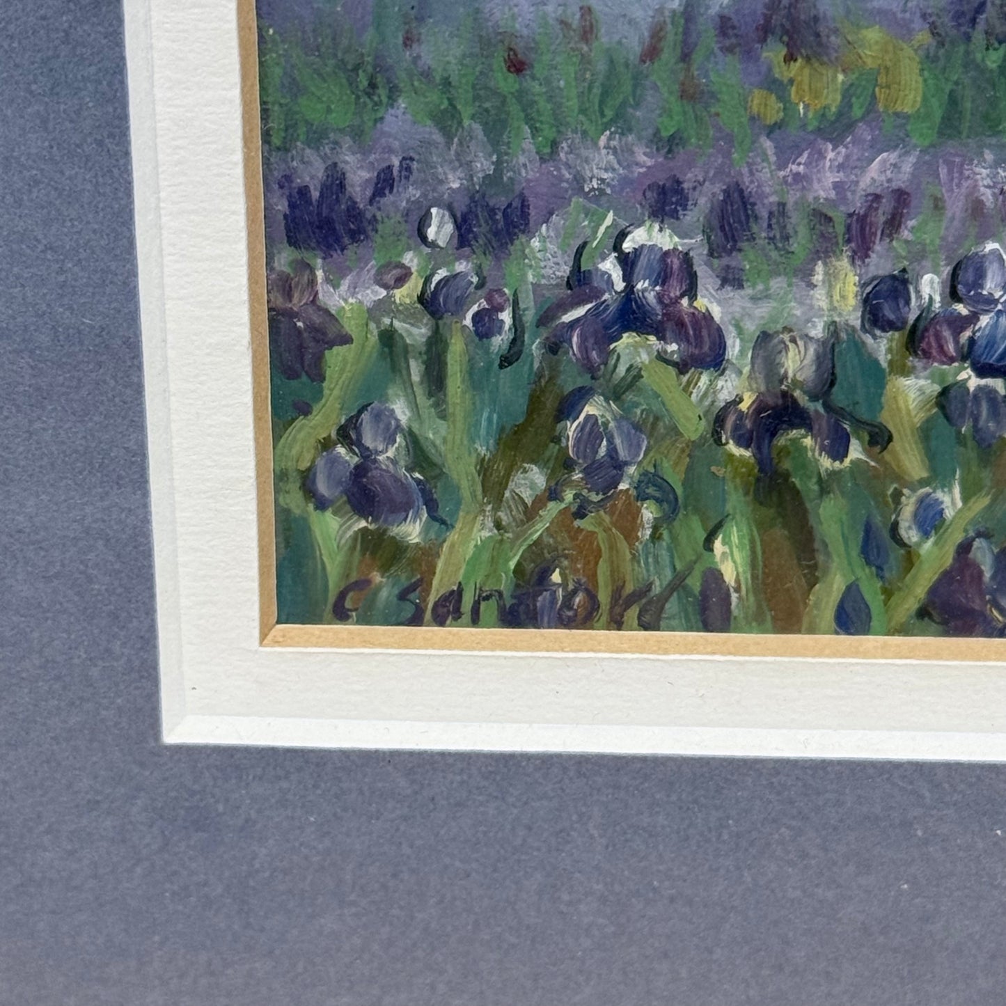 Flower Field Framed Art Print Signed C Sanford