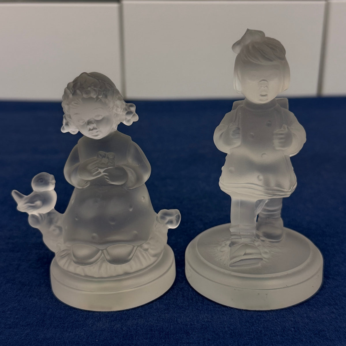Goebel Germany Frosted Crystal Figurines Set of 7