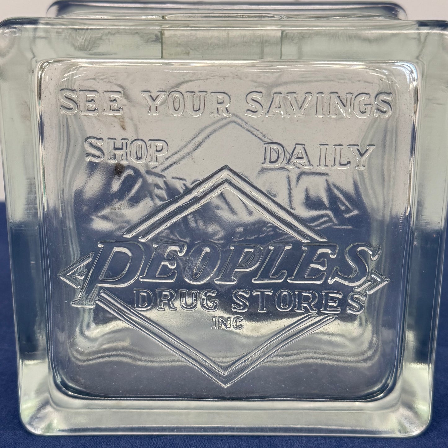 Peoples Drug Stores Glass Advertising Coin Bank 1970s–1980s