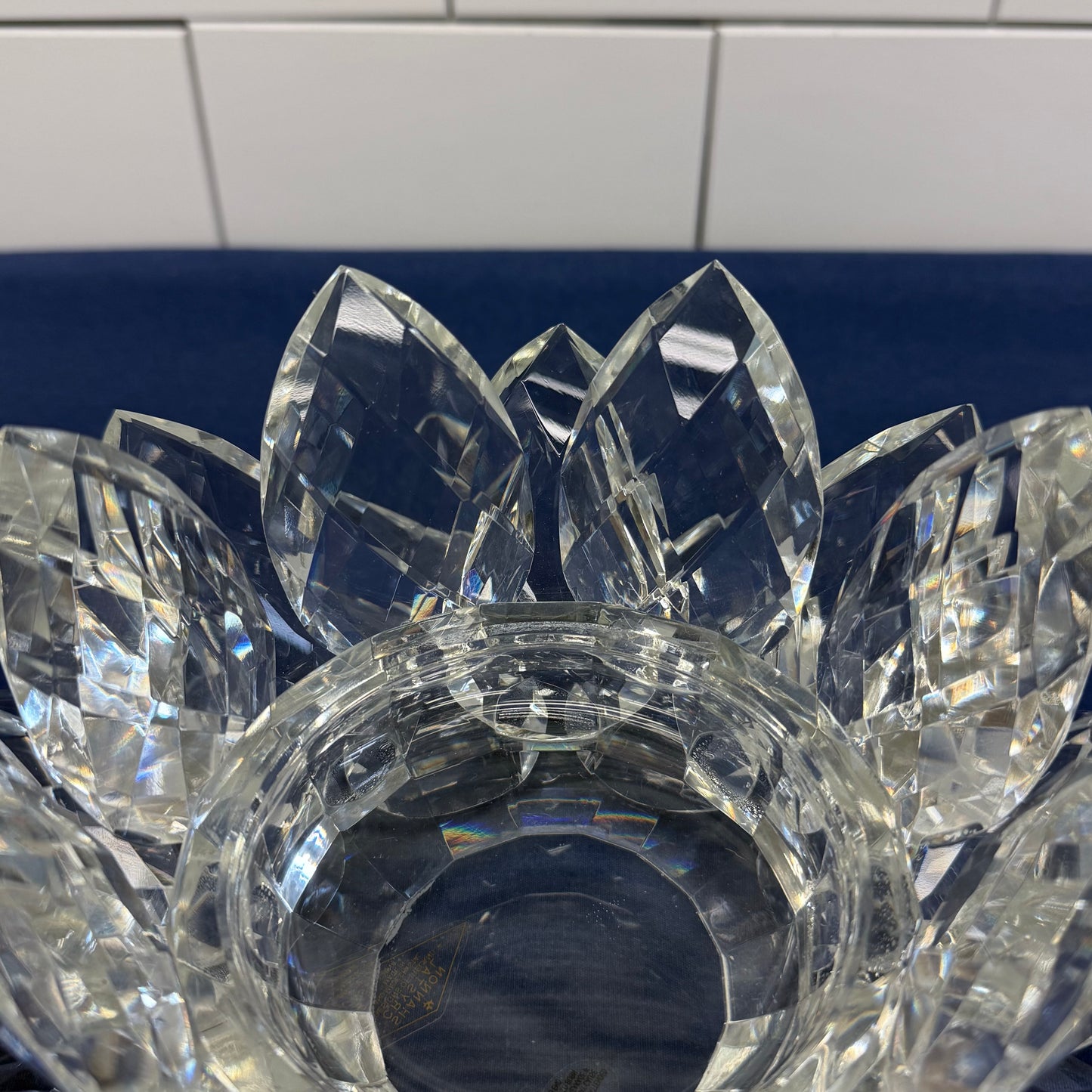 Shannon Godinger Lotus Pillar Candle Holder in Box, Crystal