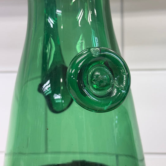Spanish Emerald Green Art Glass Decanter & Pitcher Set 1960s