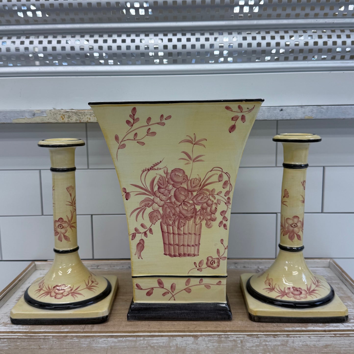 The Mane Lion Ceramics Candle Holder & Cache Pot Set