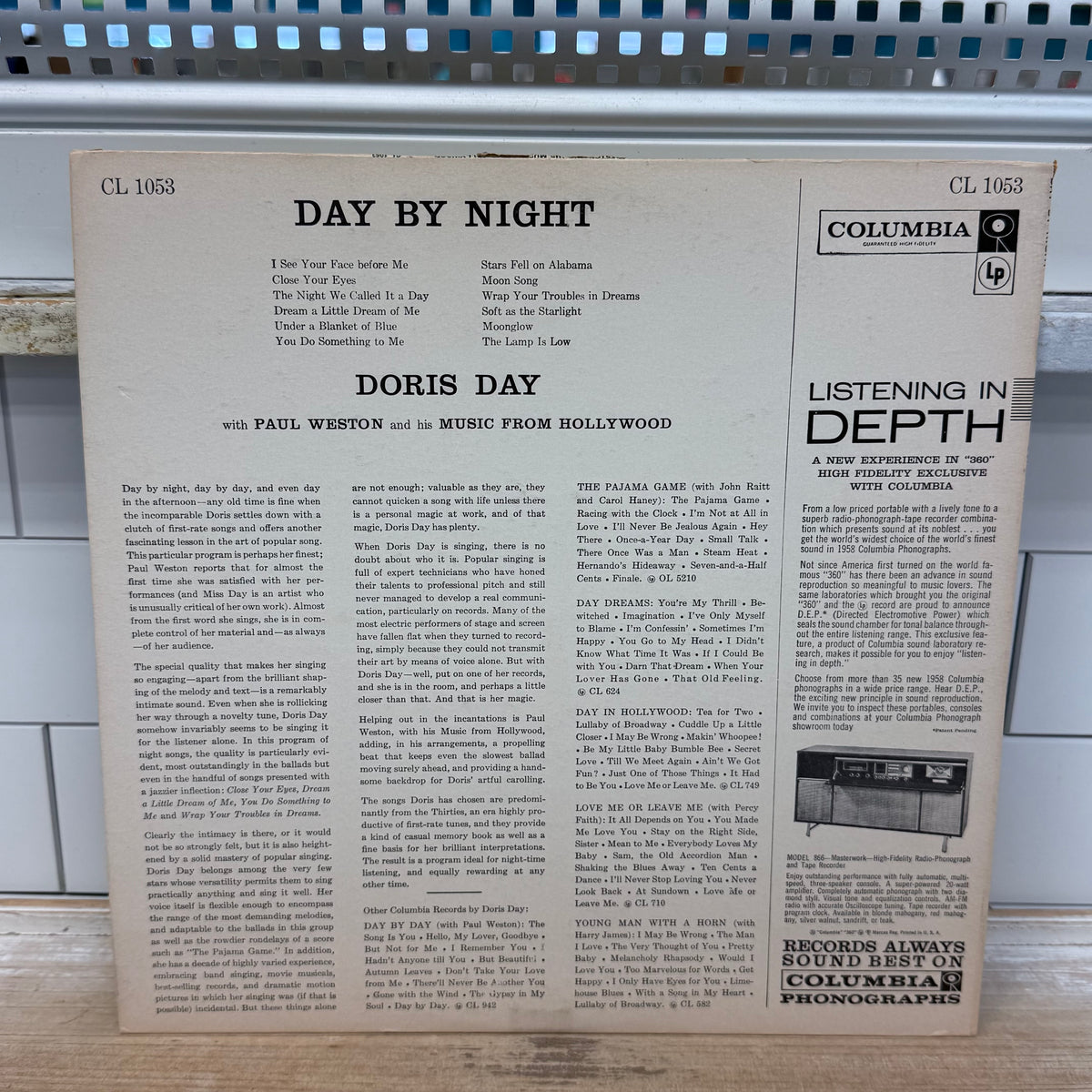 Doris Day Day by Night Vinyl LP 1957 -- CL 1053 Mono