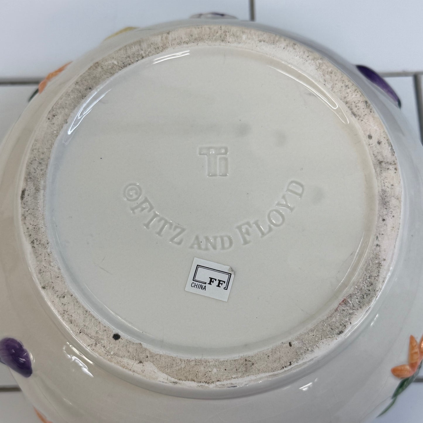 Fitz and Floyd Vegetable Garden Ceramic Serving Bowl 1990s