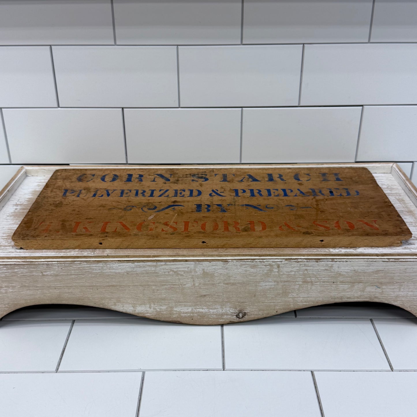 T. Kingsford & Son Plaque Corn Starch Promotional, Wood