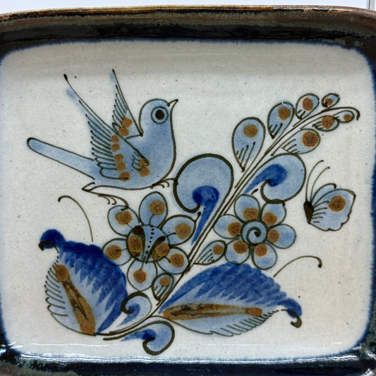 Palomar Tonala Mexico Bird Tray Hand Painted Folk Art 1970s