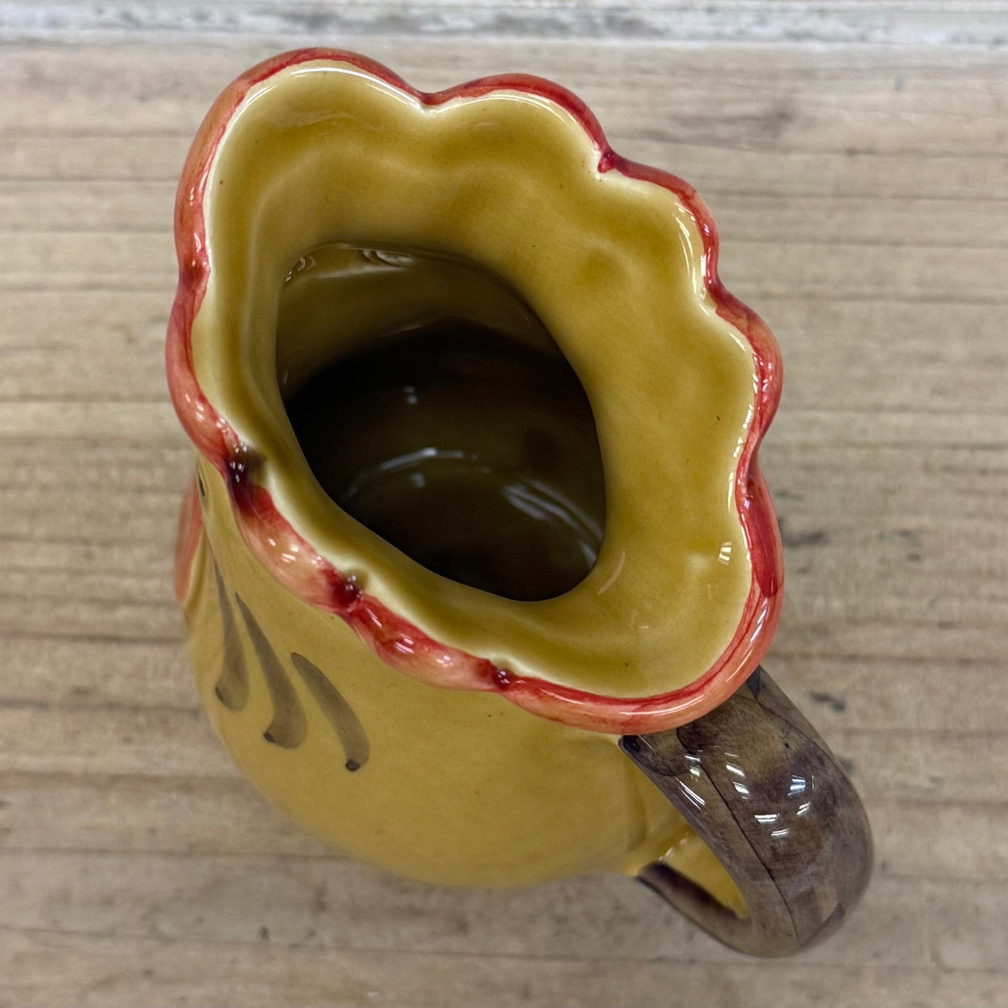 Italian Ceramic Rooster Creamer Pitcher Hand Painted