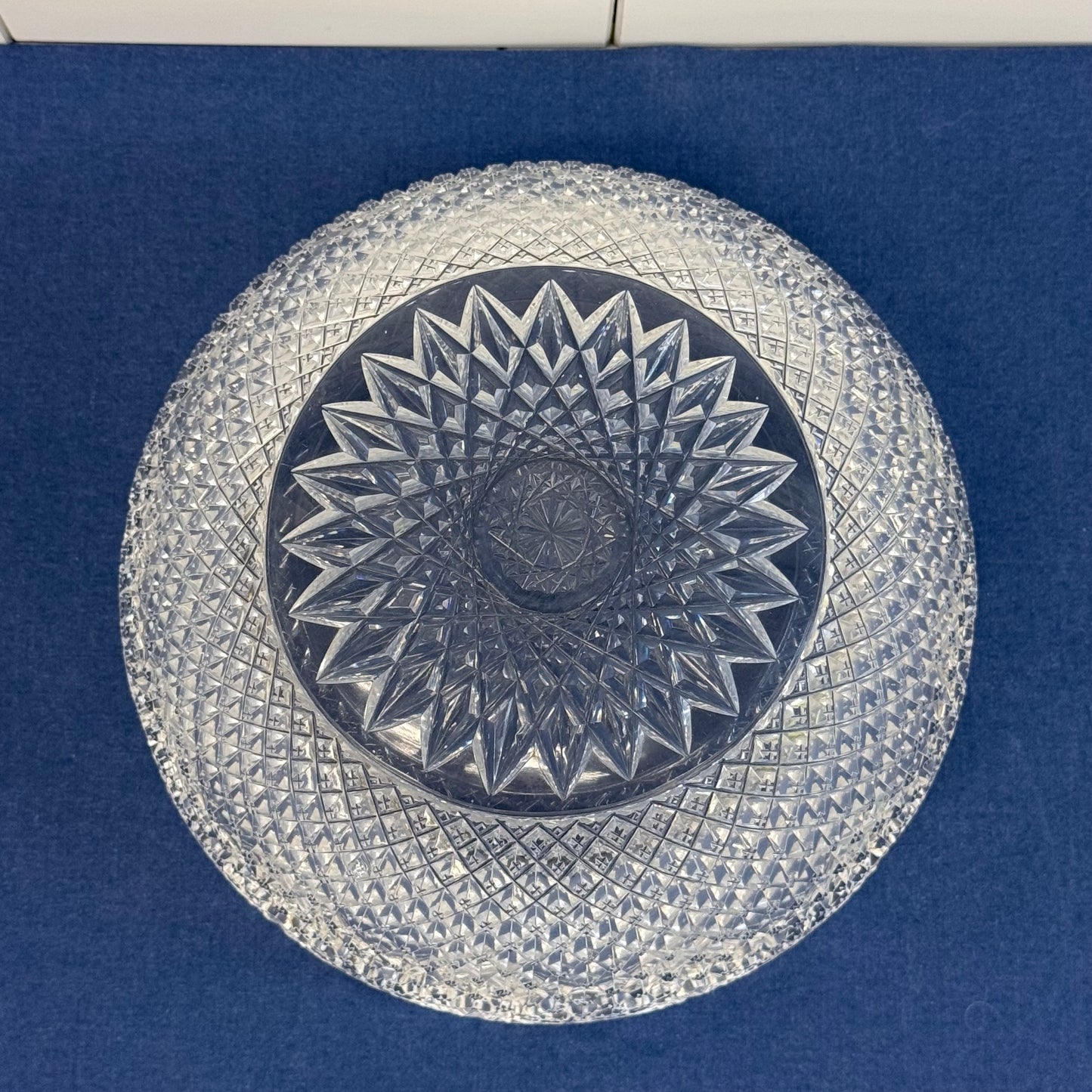 ABP Cut Crystal Bowl Diamond & Fan Pattern c1890-1915