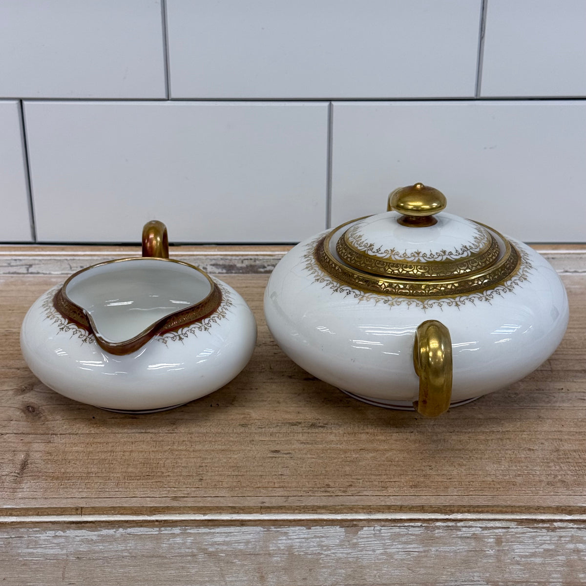 Coronet CMC Limoges Creamer & Sugar Bowl 1906-1914