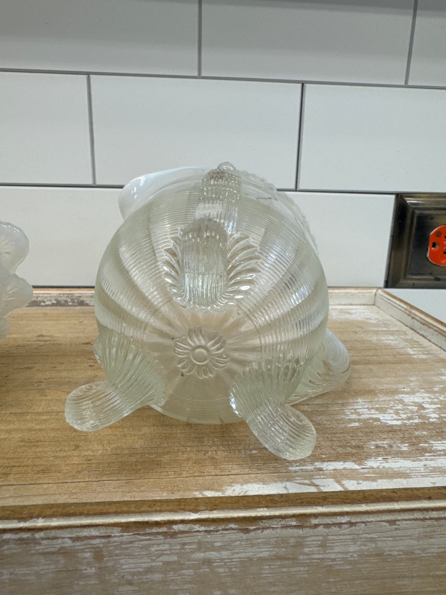 Jefferson Opalescent Glass Creamer & Sugar Bowl Set c1900