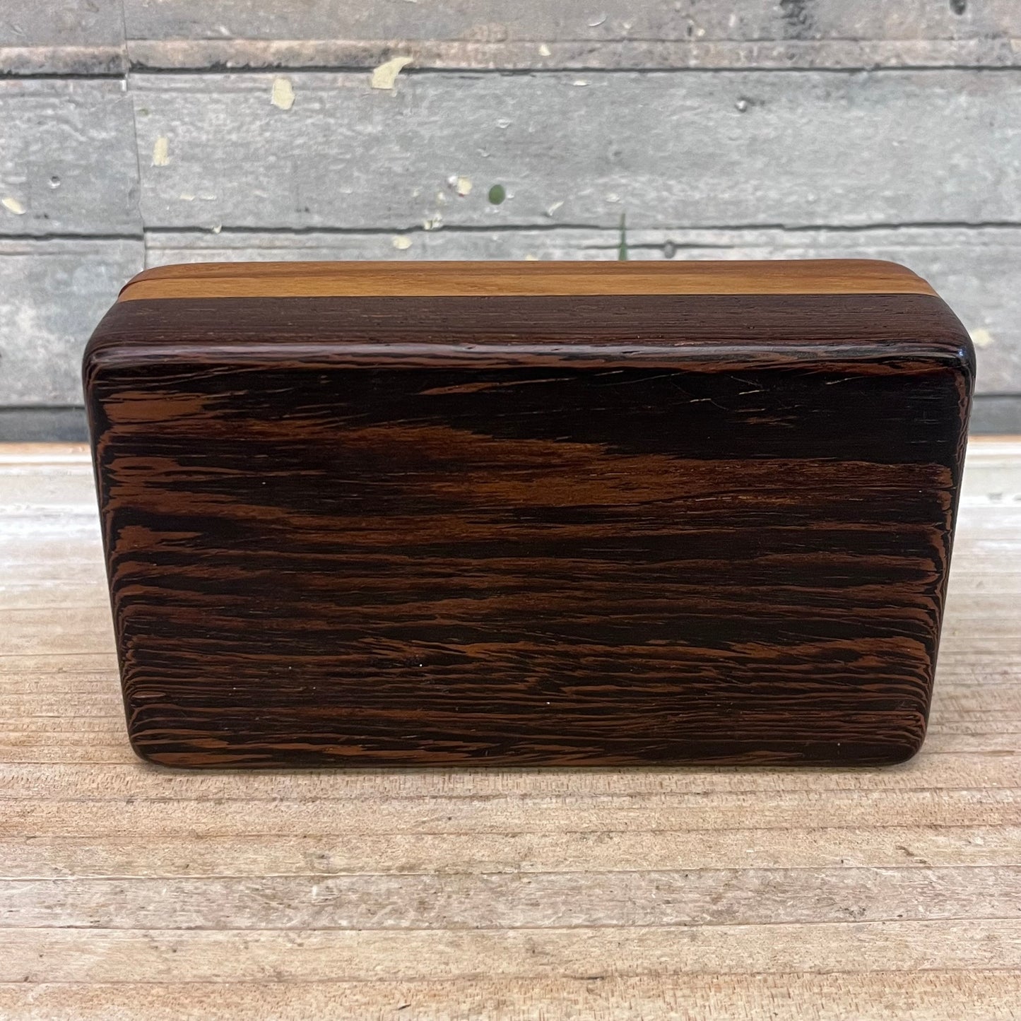 Wood Marquetry Slide Box, Handcrafted