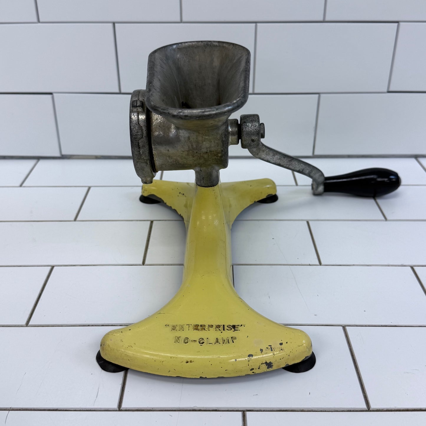 Enterprise No-Clamp Cast Iron Hand Crank Meat Grinder