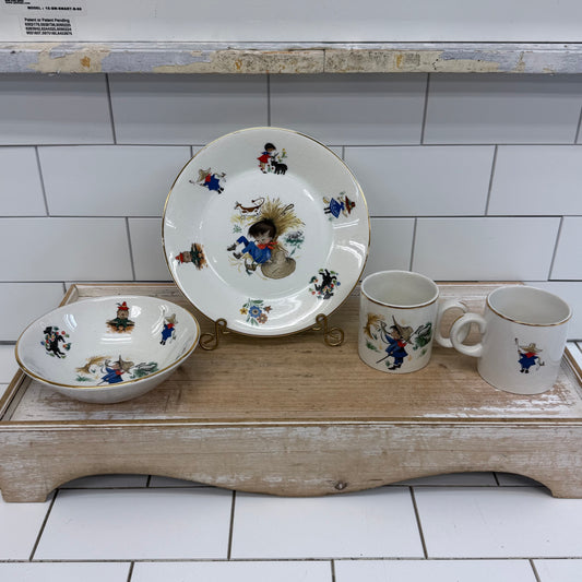 Arklow Little Boy Blue Child’s Dinnerware Set Ireland 1960s