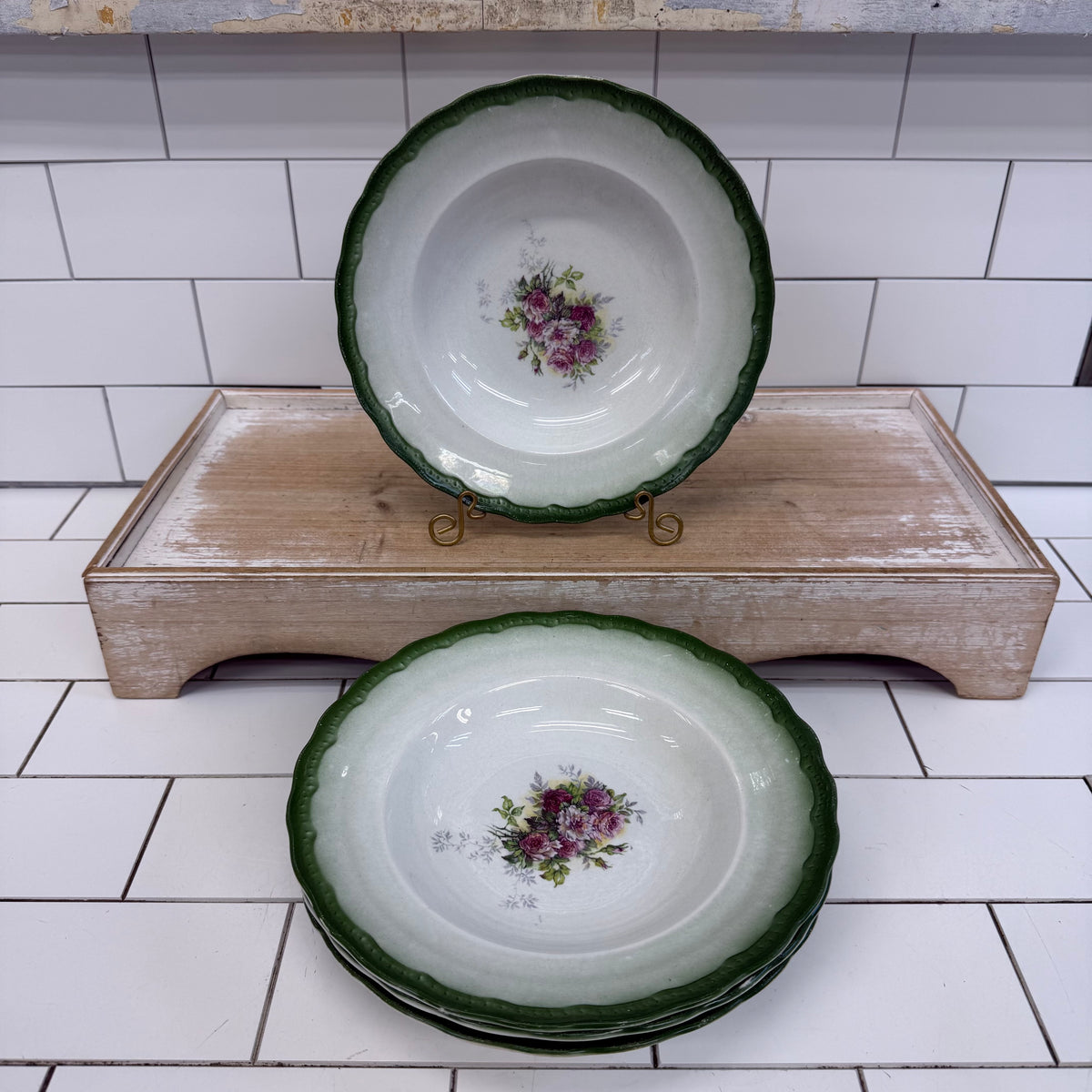 Empire Pottery Imperial China Soup Bowls Set of 4 Antique c.1890s