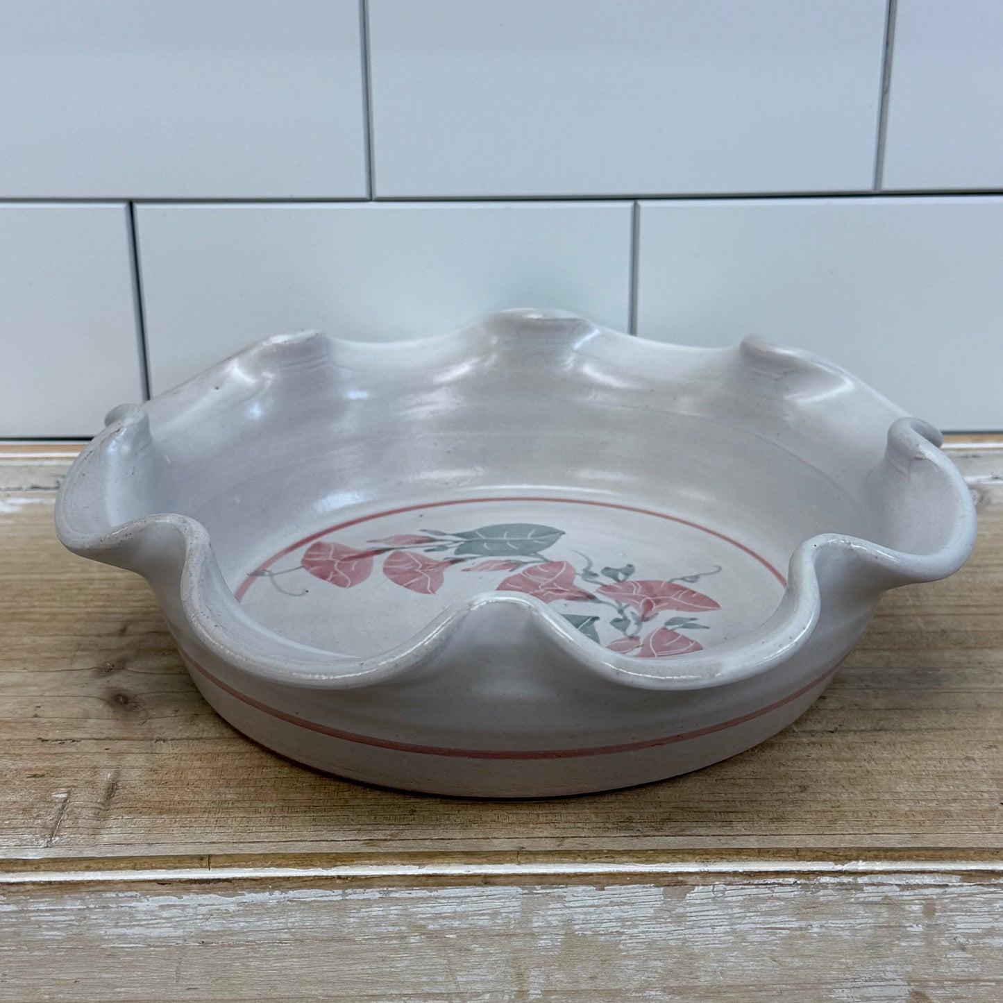 Studio Pottery Bowl &  Pie Dish Set Signed