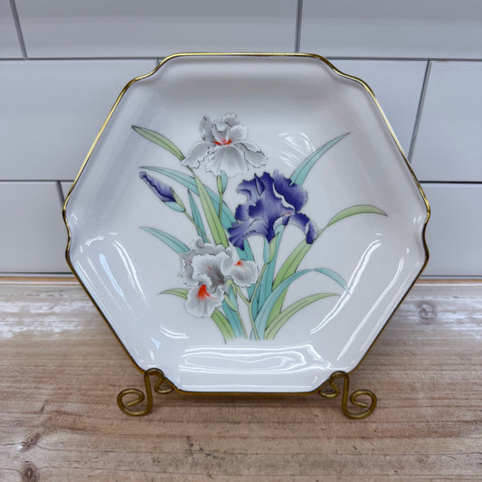 Otagiri Iris Bouquet Gilded Ceramic Plate