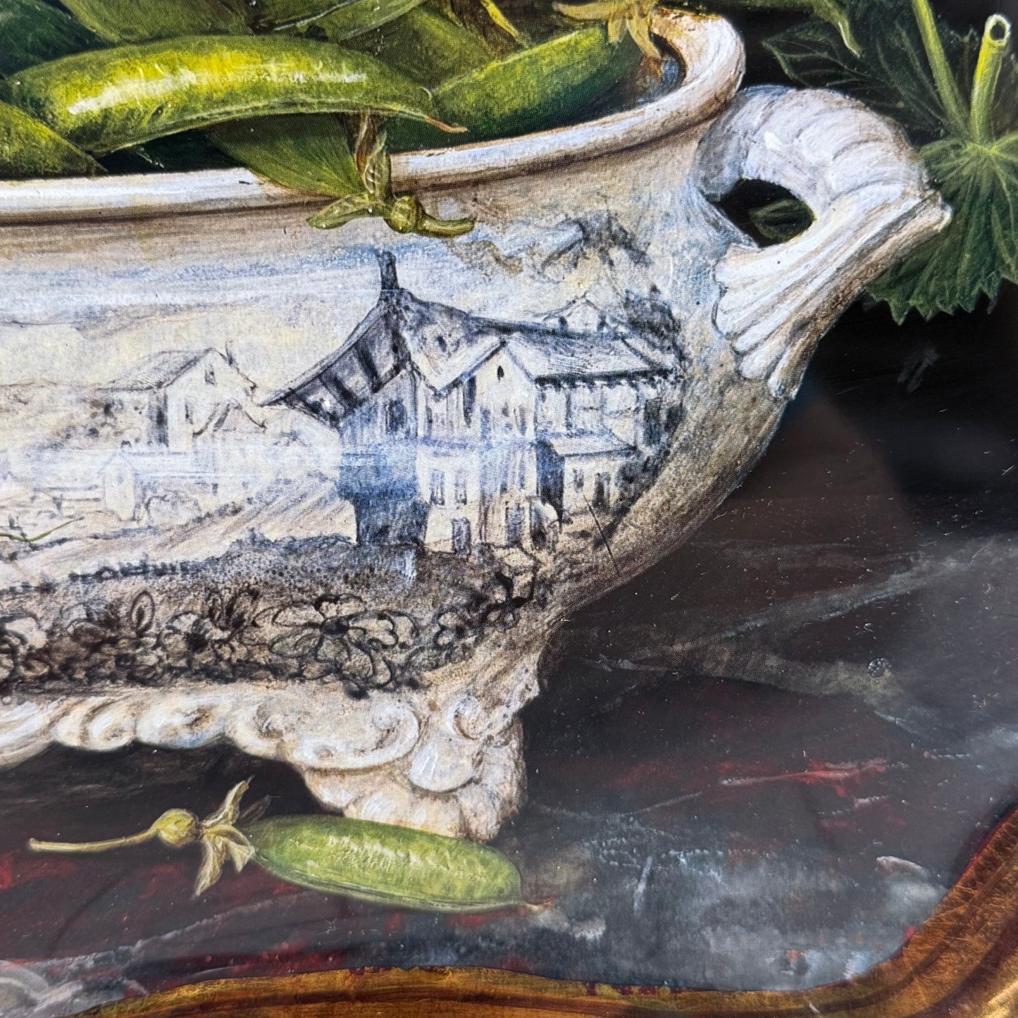 Keller Charles Galley Metal Serving Tray Peas Still Life