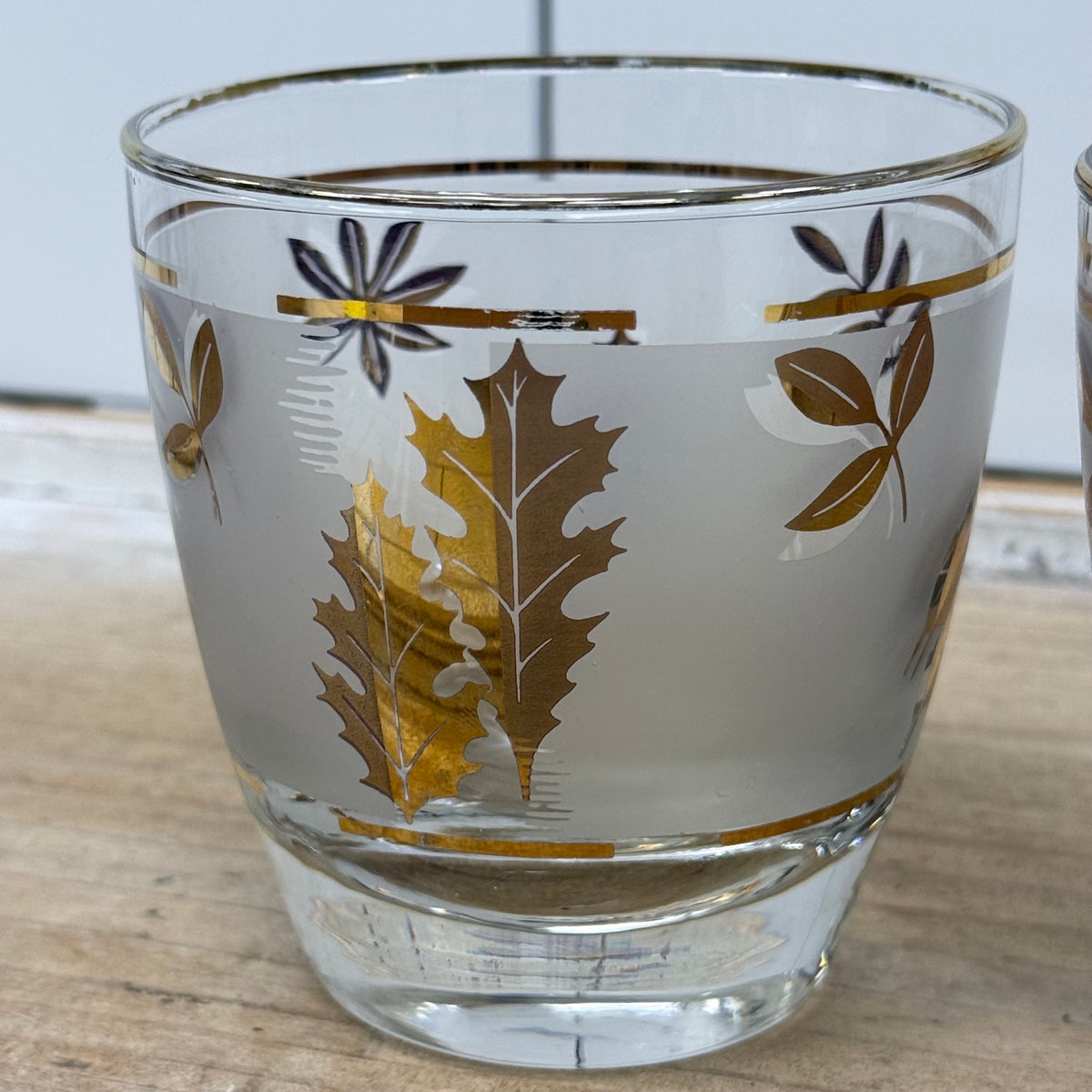 Libbey Golden Foliage Glassware Set of 9 Vintage