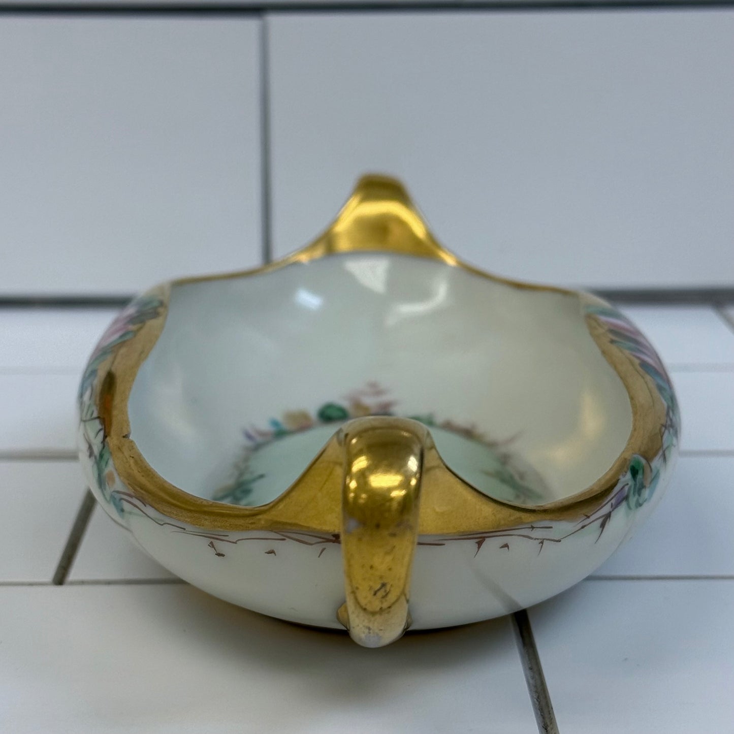 E.H. Heinrich Bavarian Floral Porcelain Relish Dish 1920s