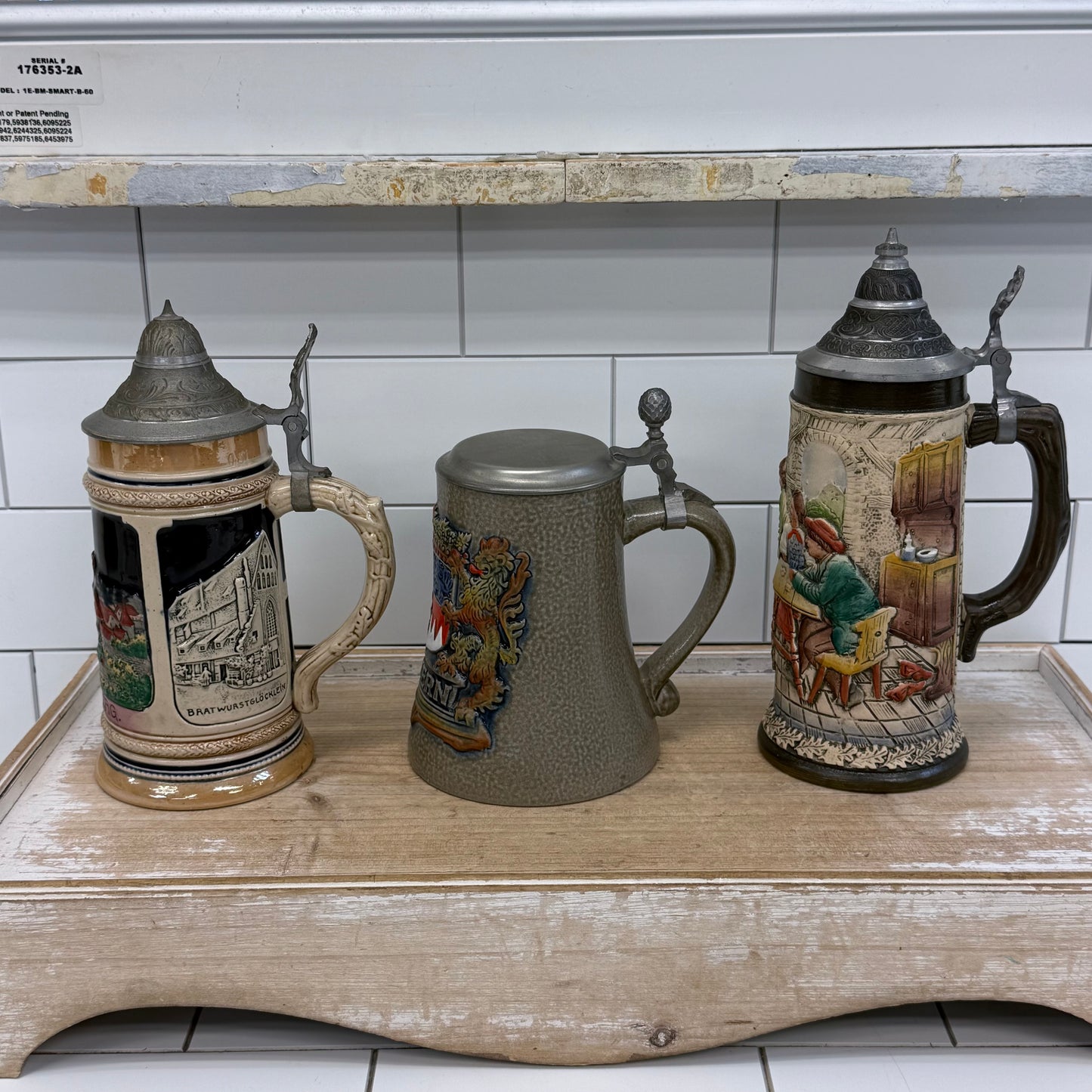 German Beer Steins Lot Wekara King Armin Bay Set 3