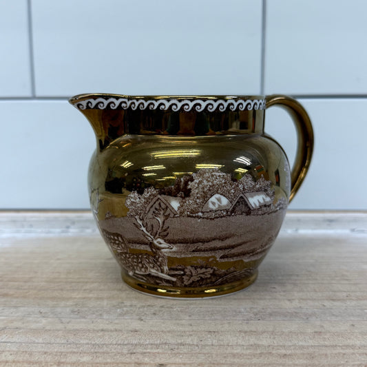Wedgwood Fallow Deer Creamer, Porcelain Lusterware