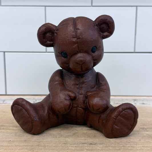 Red Mill Teddy Bear Pecan Resin Figurine #25 Vintage 1988