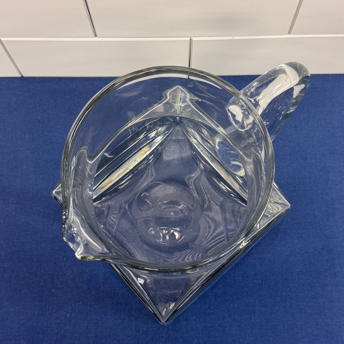 Clear Glass Square Base Pitcher Geometric Water Tea Serving Jug