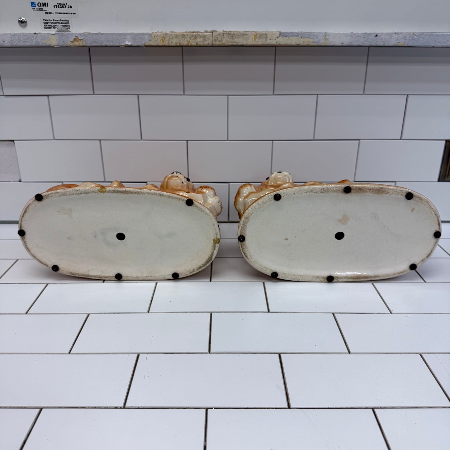 Vintage Ceramic Lion Statues Pair, MCM