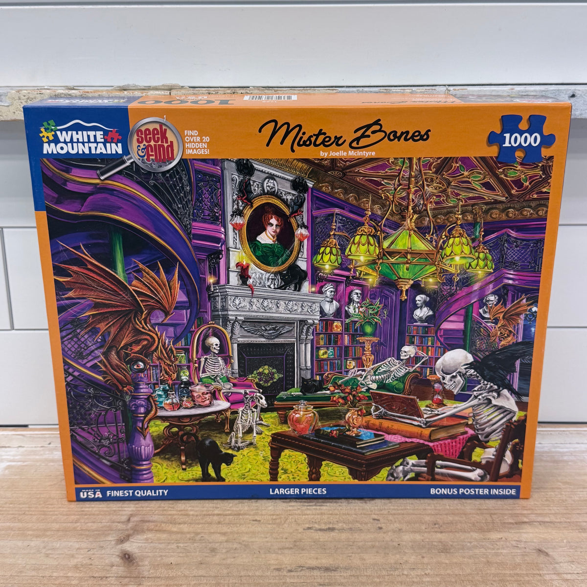 White Mountain Halloween 1000 Piece Puzzles Set of 2 With Posters