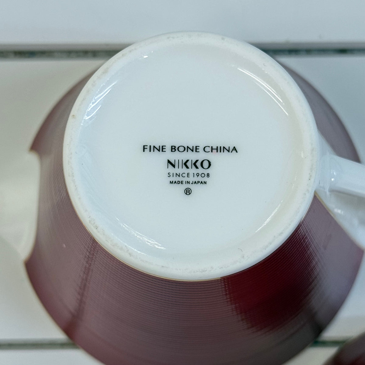 Nikko Burgundy Bone China Creamer & Lidded Sugar Bowl Set