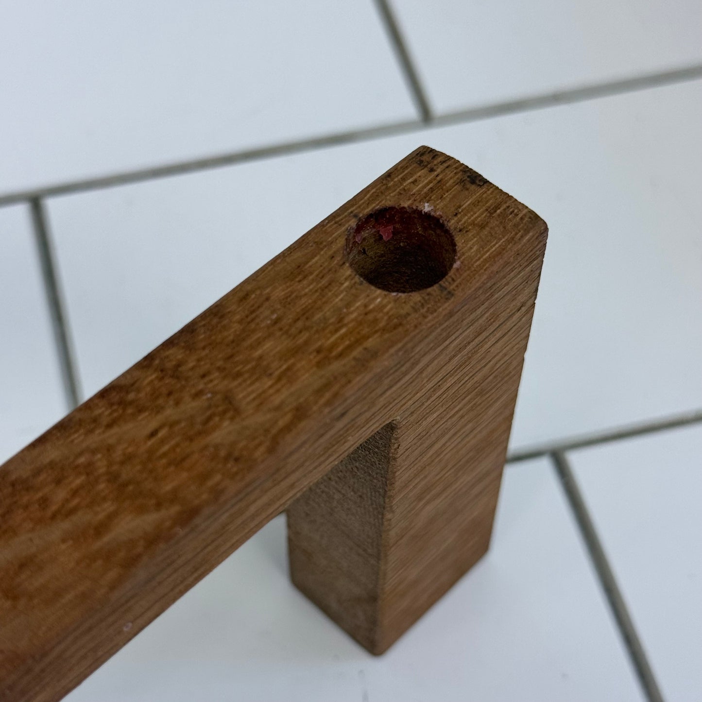 Folding Wooden Tiered Candlestick Holder Scandinavian Style Vintage