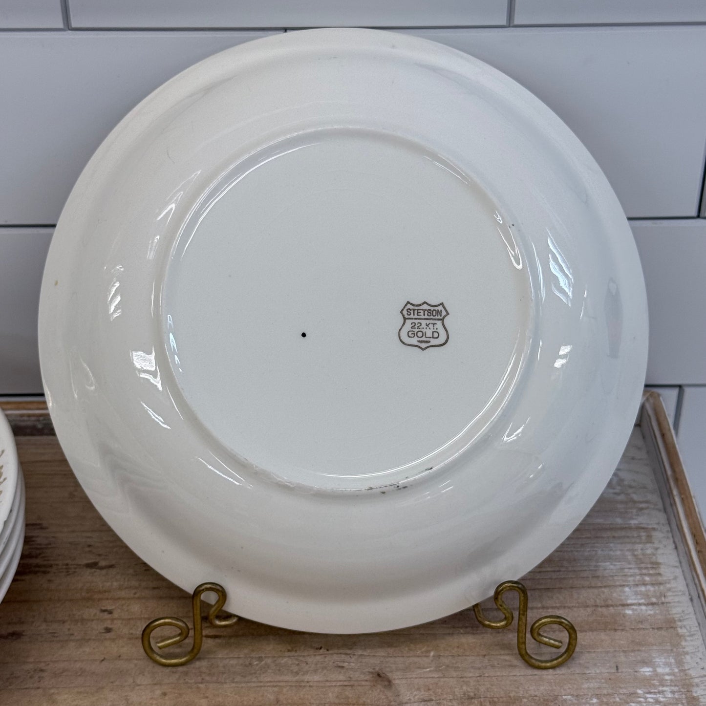 Stetson Soup Bowls Set 22K Gold Floral China