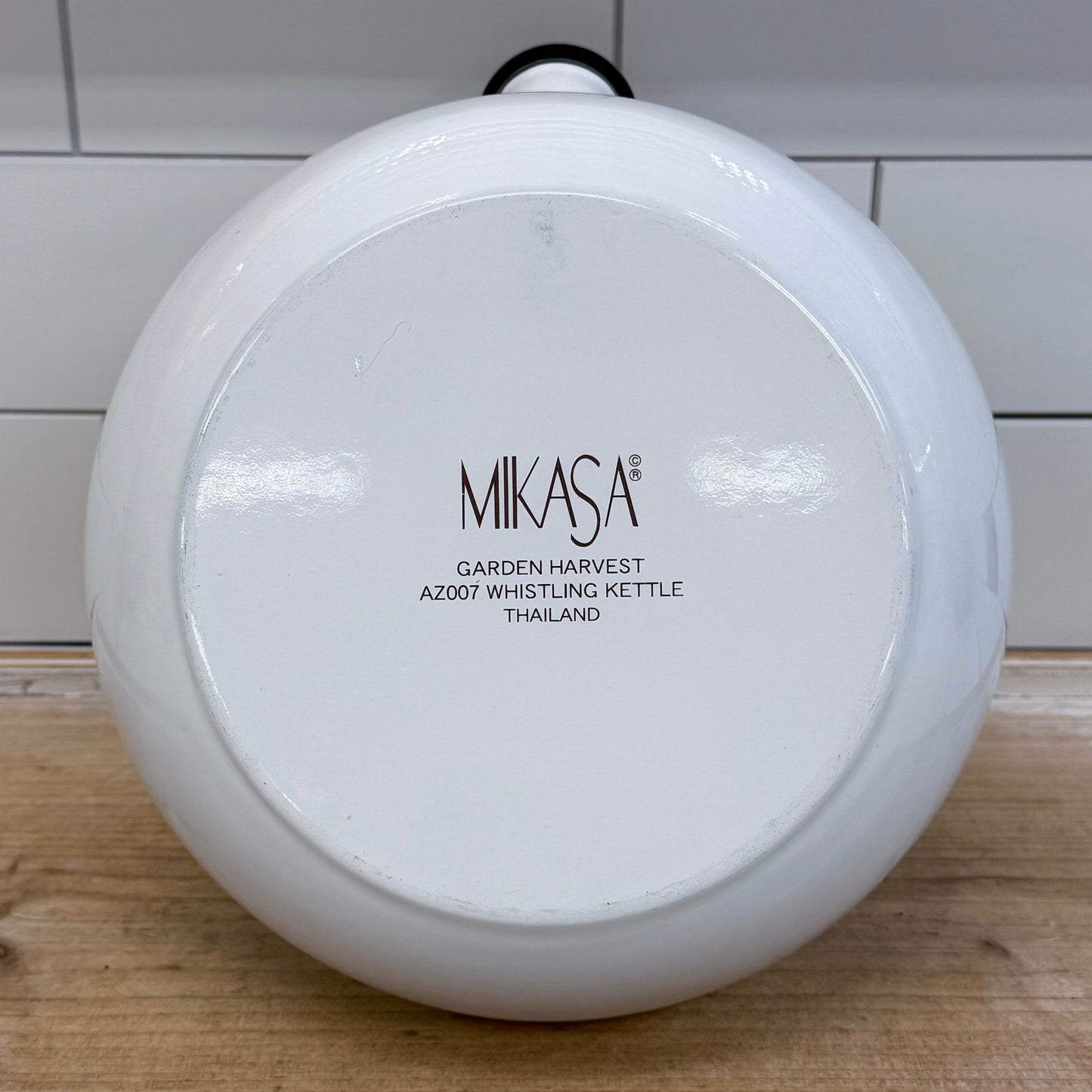 Mikasa Garden Harvest Whistling Enamel Kettle 1990s