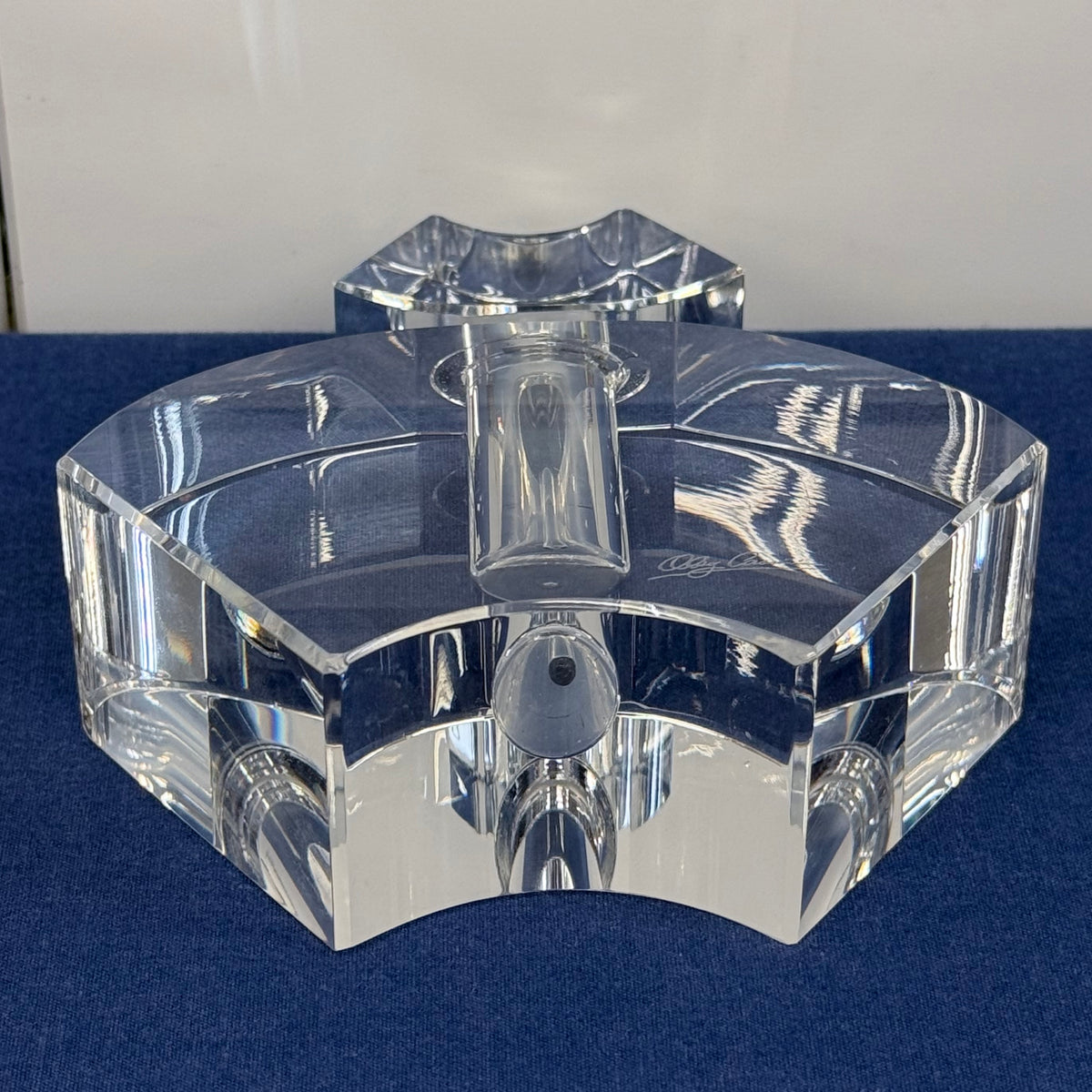 Oleg Cassini Fan Crystal Perfume Bottle Signed