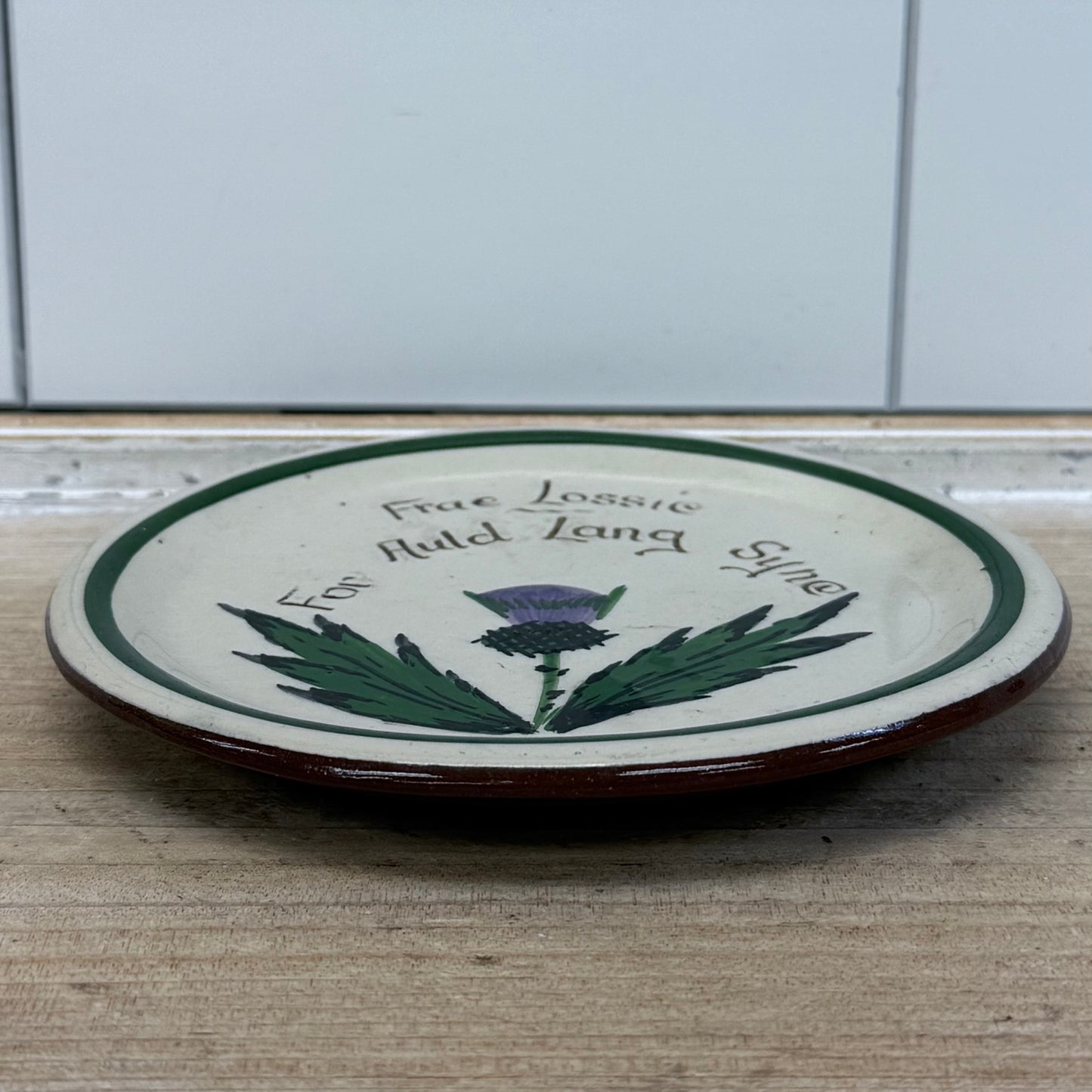 Longpark Pottery Plate, Scottish Thistle Stoneware