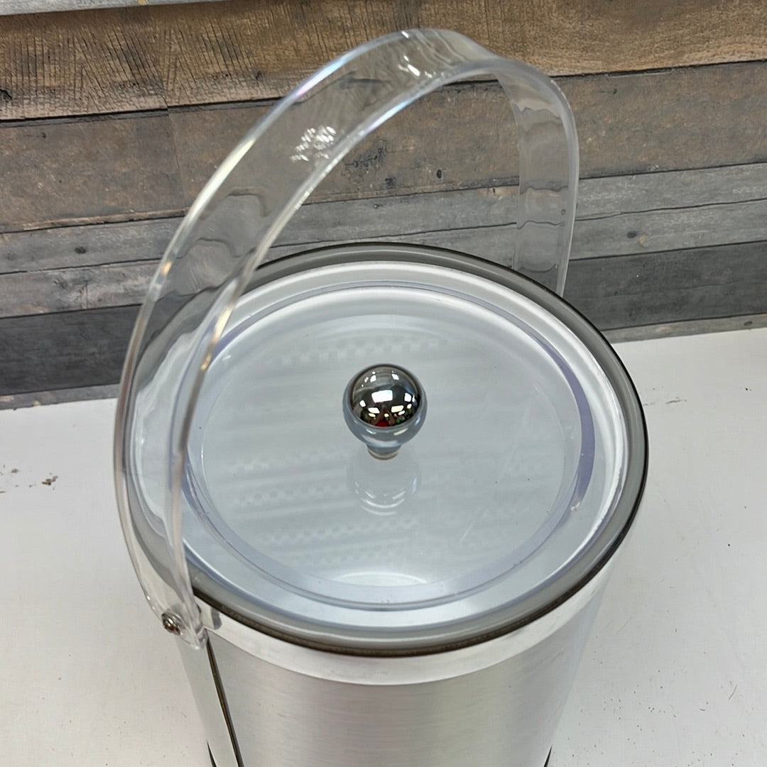 Vintage Georges Briard Chrome & Lucite  Ice Bucket, 1970s