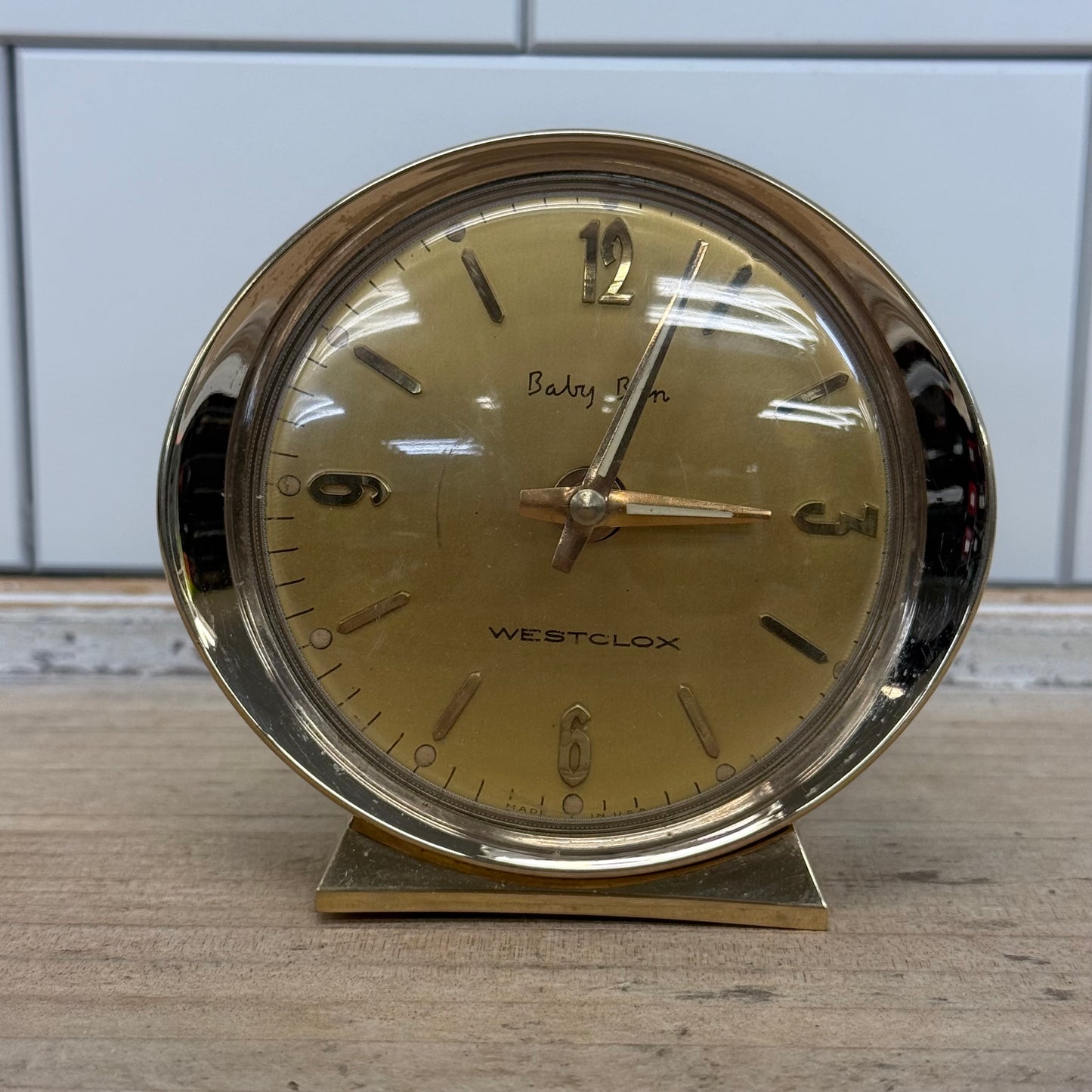 Westclox Baby Ben 22K Gold Finish Alarm Clock Tested Works