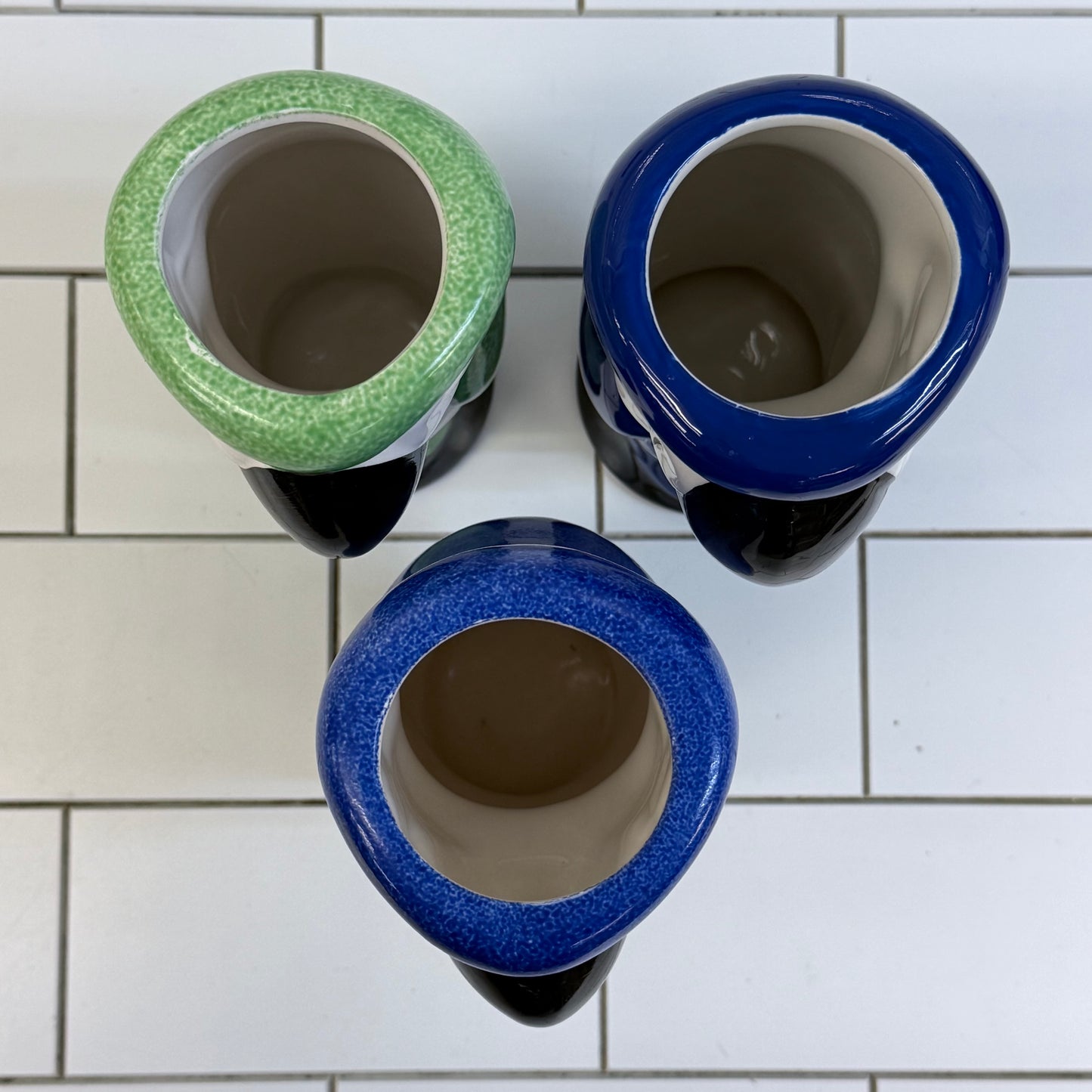 Macaw Parrot Cocktail Mugs Set of 3 Ceramic Tiki Bar Decor