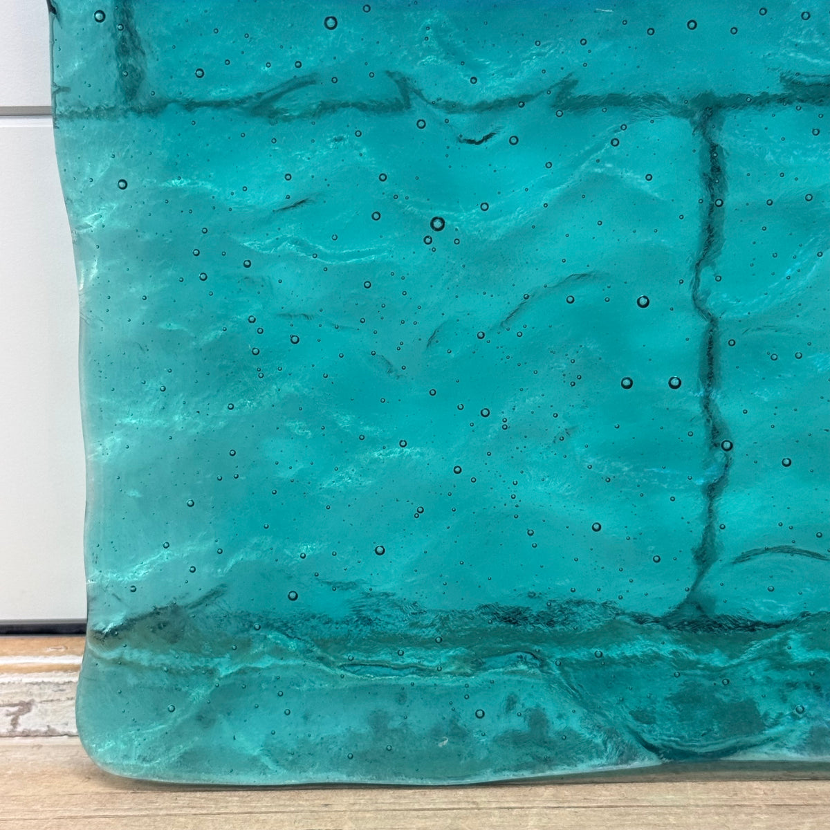 Handmade Seeded Art Glass Ocean Seascape Coastal Wall Hanging