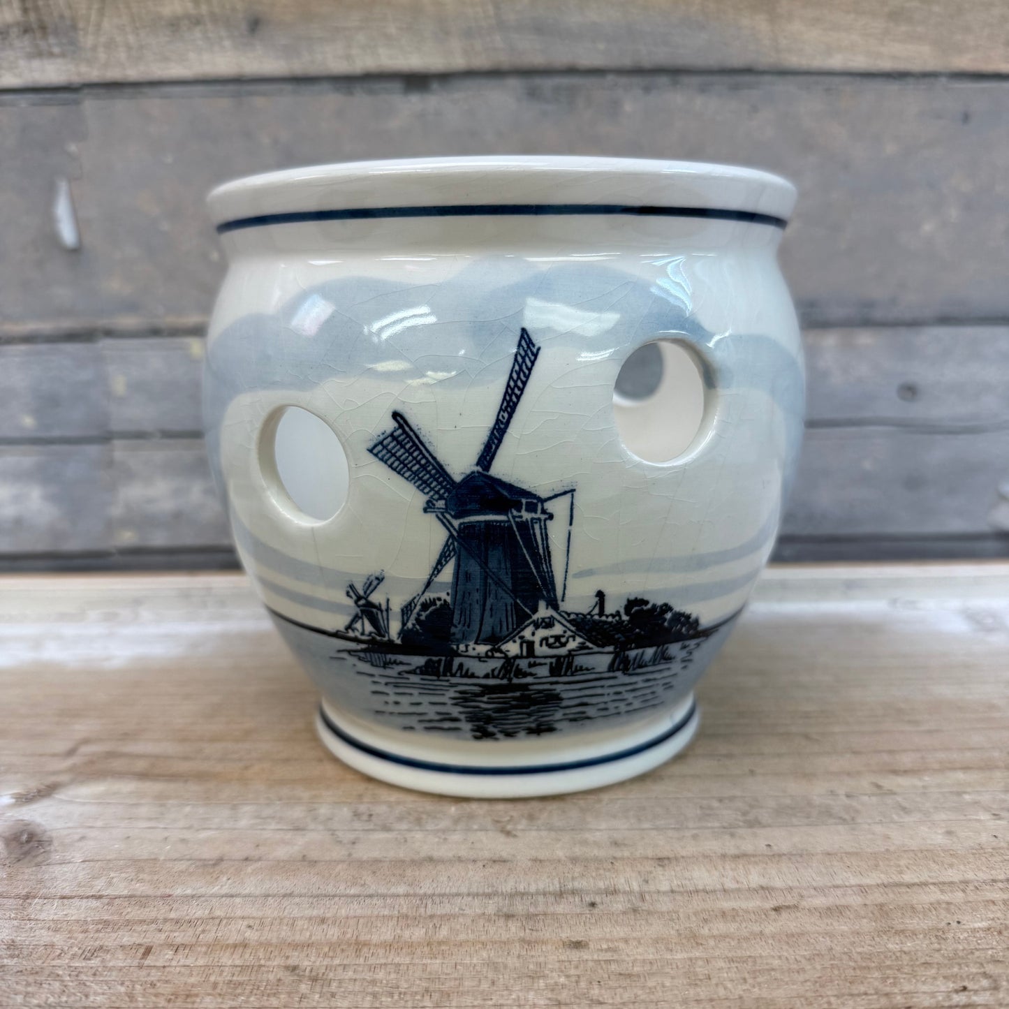 Delft Blue Hand Painted Ceramic Bulb Planter