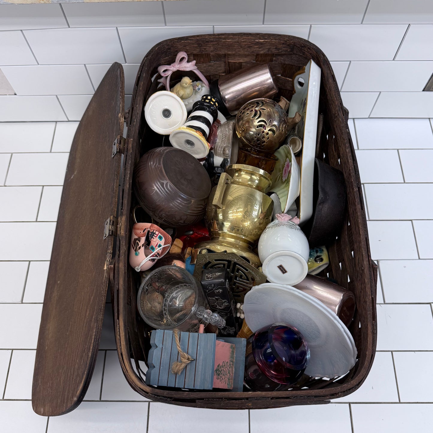 Mystery Estate Basket Vintage Collectibles, 27 Lbs