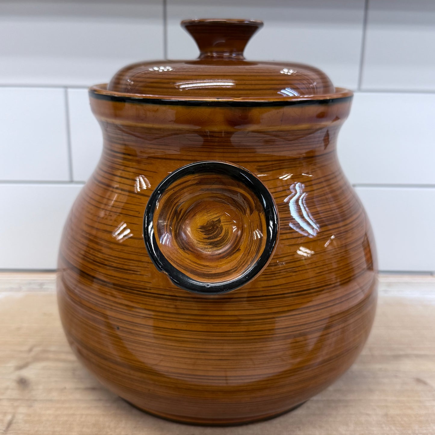 Brittany Nasco French Stoneware Bean Pot Crock Oven Proof