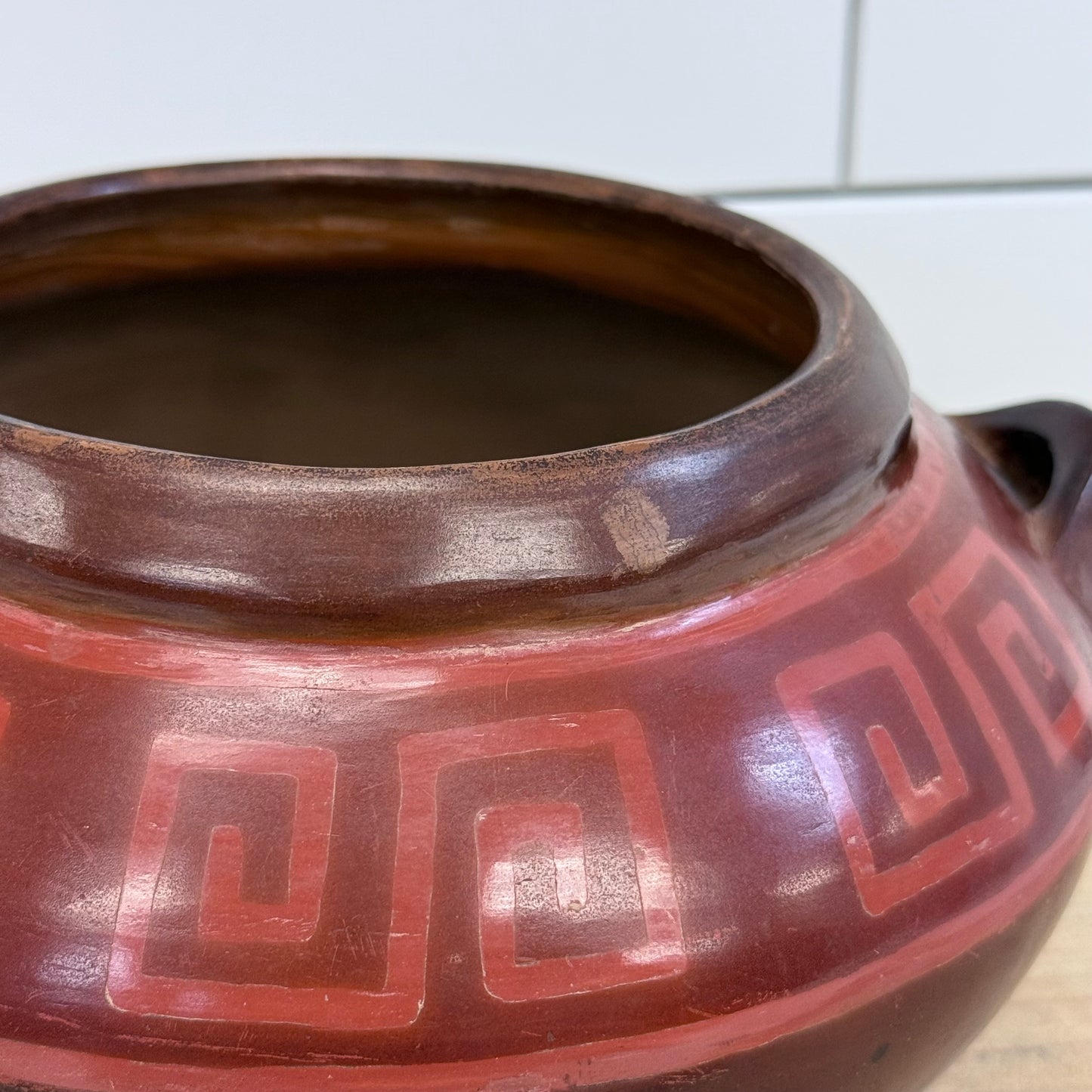 Peruvian Handcrafted Ceramic Bowl Signed Juana Sosa