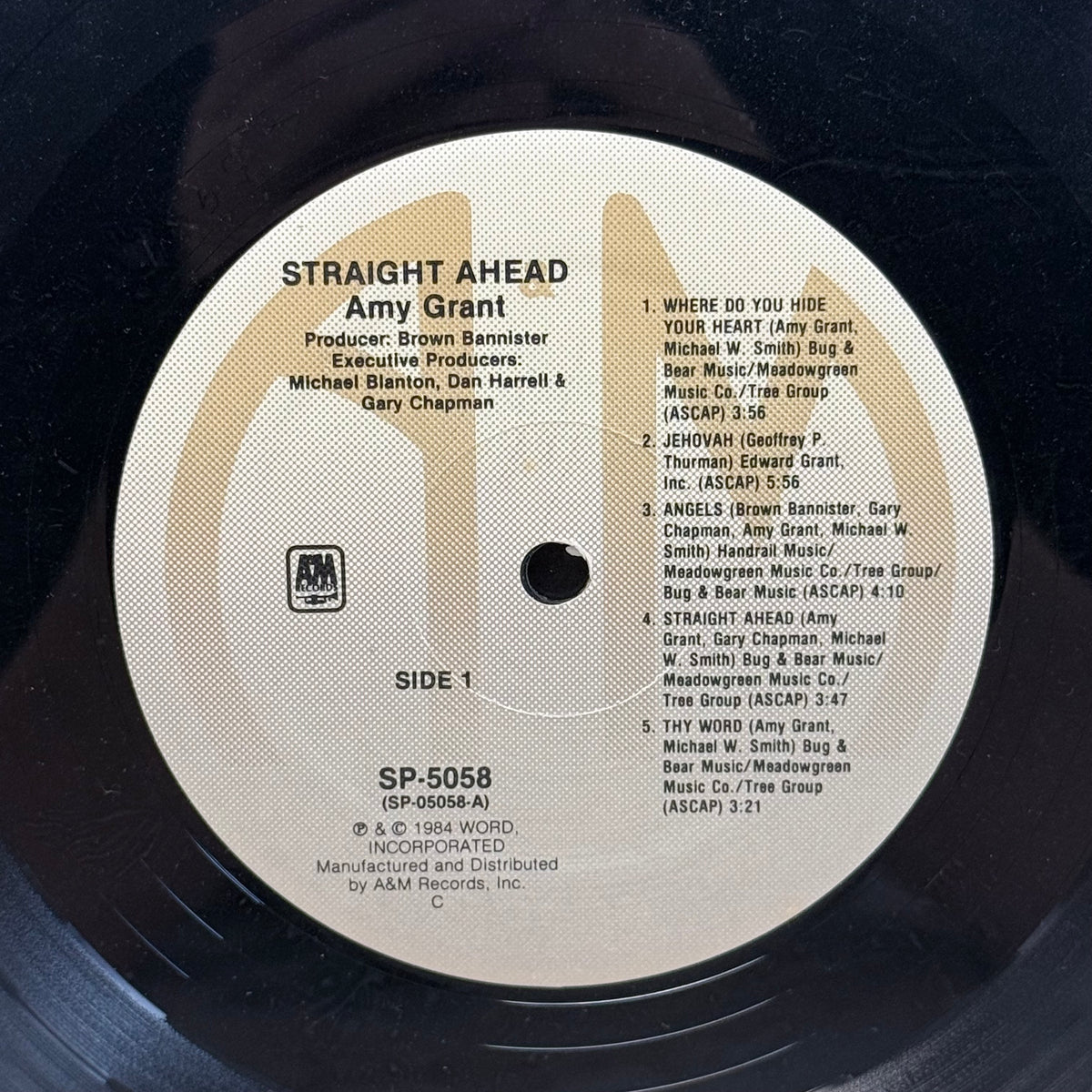 Amy Grant Straight Ahead Vinyl LP 1984 -- SP-5058