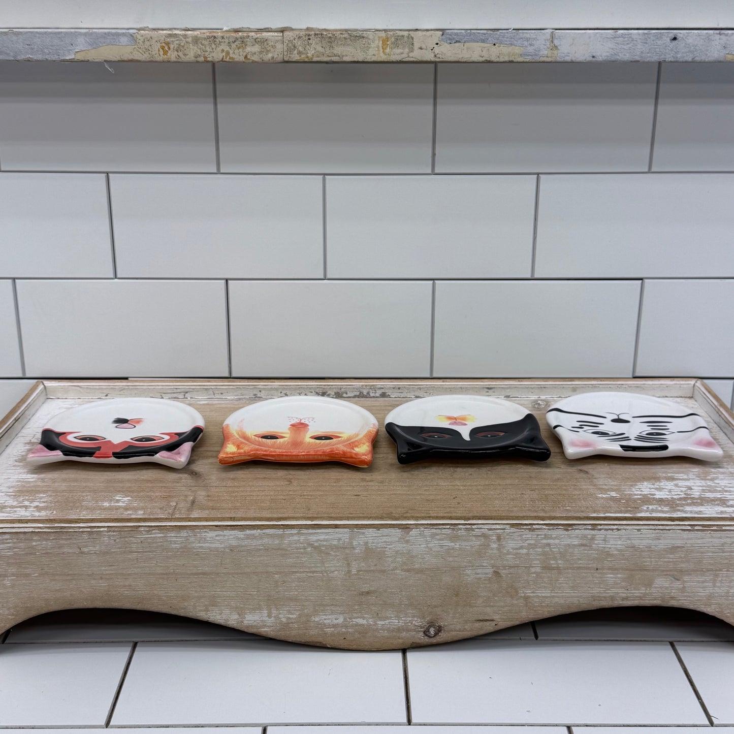 Bandwagon Cat Coasters Set of 4 Ceramic 2001