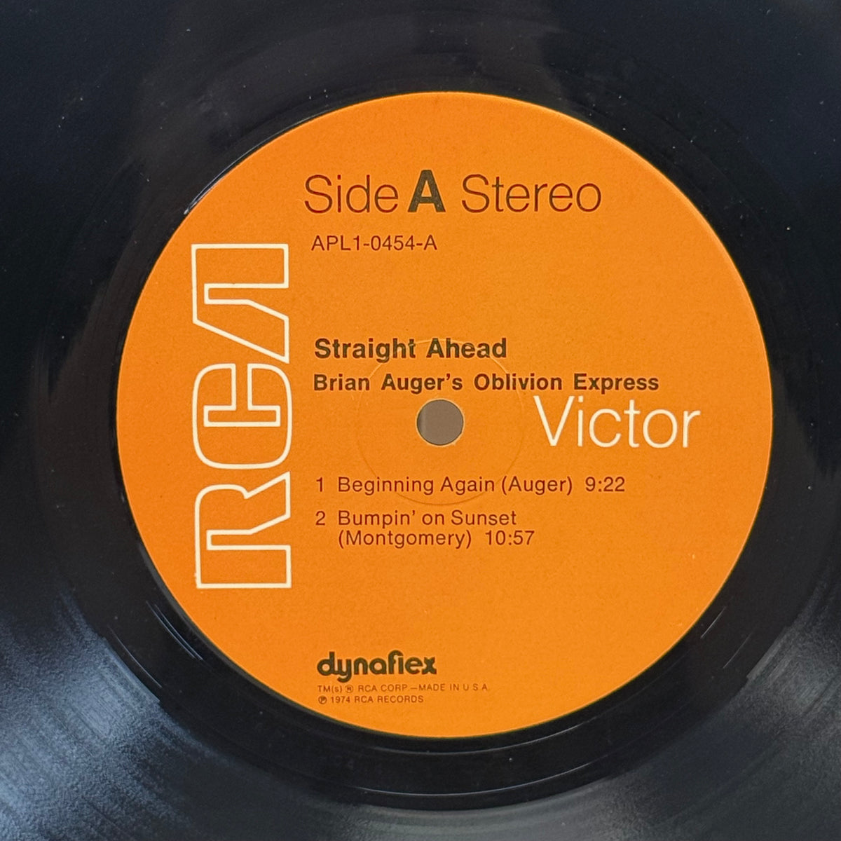 Brian Auger’s Oblivion Express Straight Ahead Vinyl Record, 1974 - APL1-0454